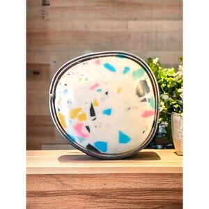 Silver Stretchy Band Ring with Extra Large Robins Egg White Stone